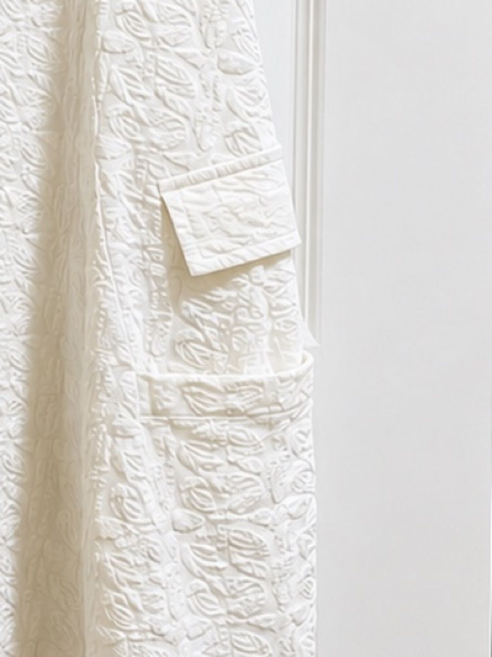 Matti Mamane Textured White Dress with Pockets Stretch.  Size XL - Picture 6 of 8